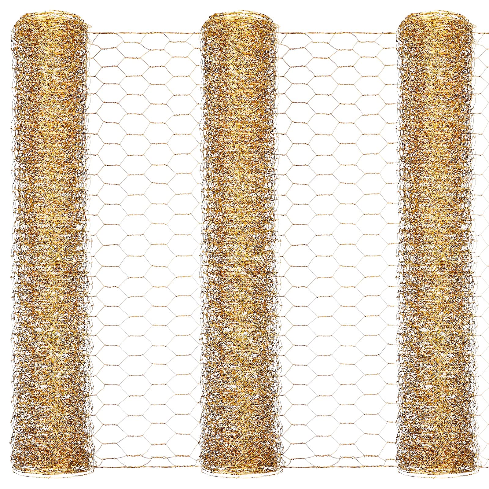 Shappy gold chicken wire net 40x13 inches for crafts and decor projects