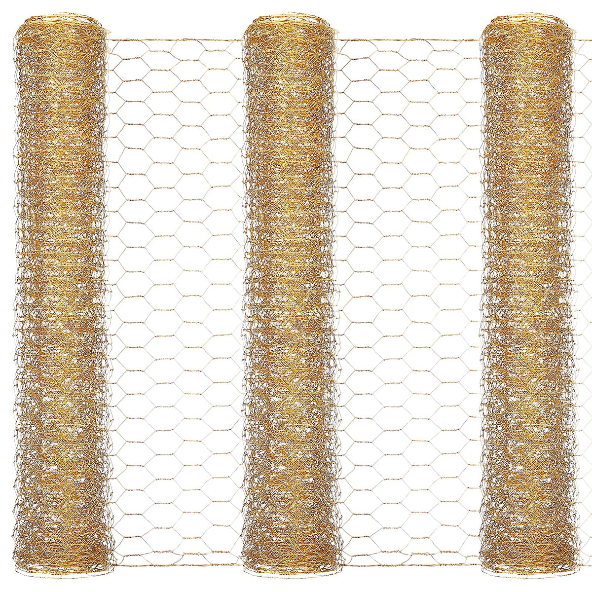 Shappy gold chicken wire net 40x13 inches for crafts and decor projects
