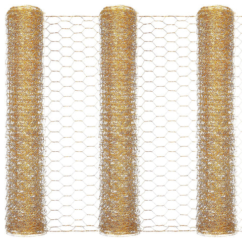 Shappy gold chicken wire net 40x13 inches for crafts and decor projects