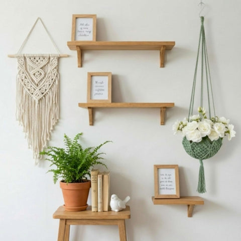 Shappy handcrafted jute hanger adds rustic charm to any decor.