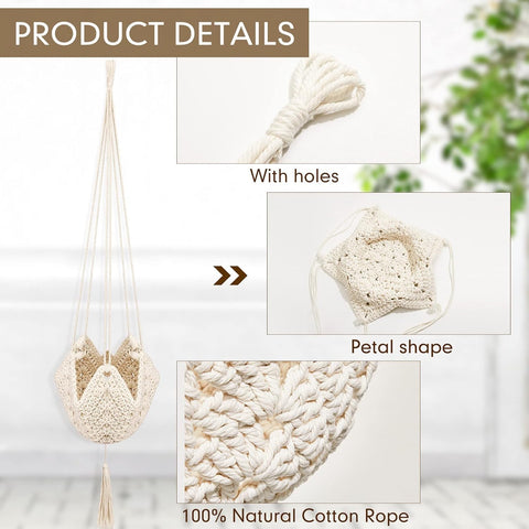 Shappy handcrafted twine plant hanger highlights natural material and charm.