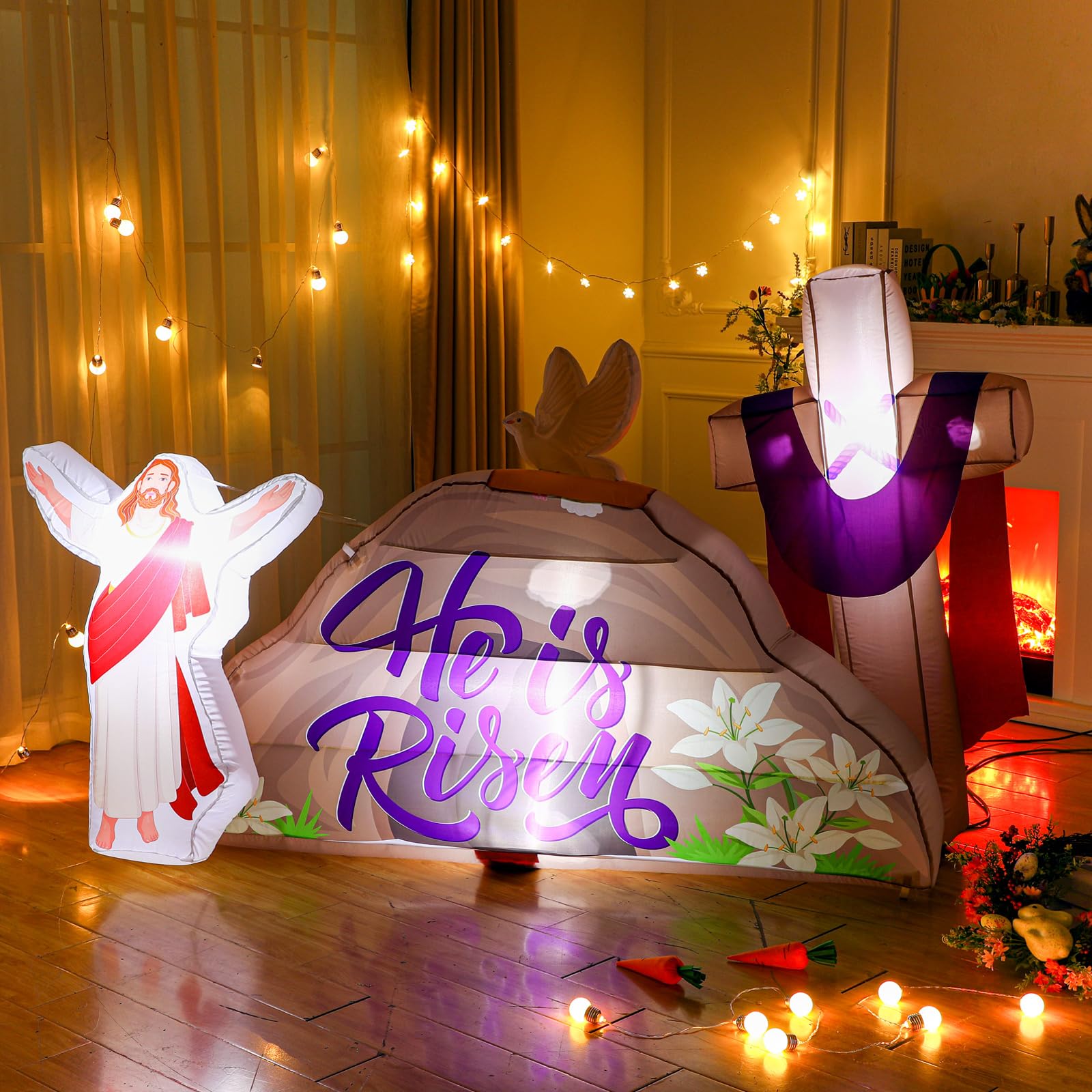 Shappy night illumination creates welcoming Easter ambiance