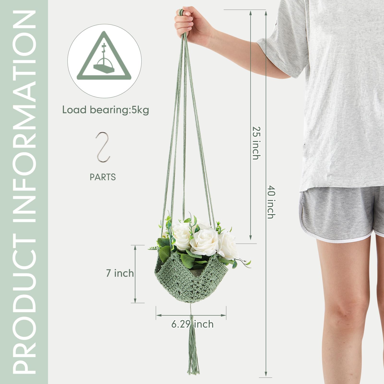 Shappy S-shaped hook included for easy indoor or outdoor installation.