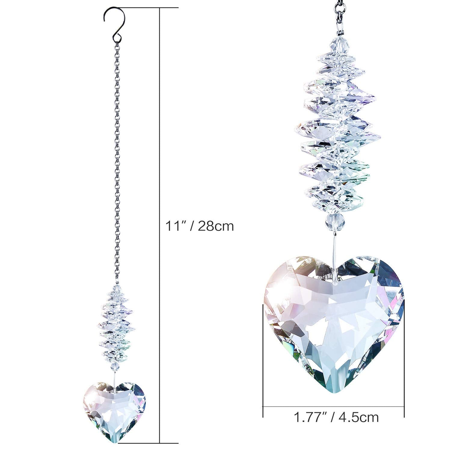 Shario crystal-ball prism pendant creating vivid rainbows in sunlight.