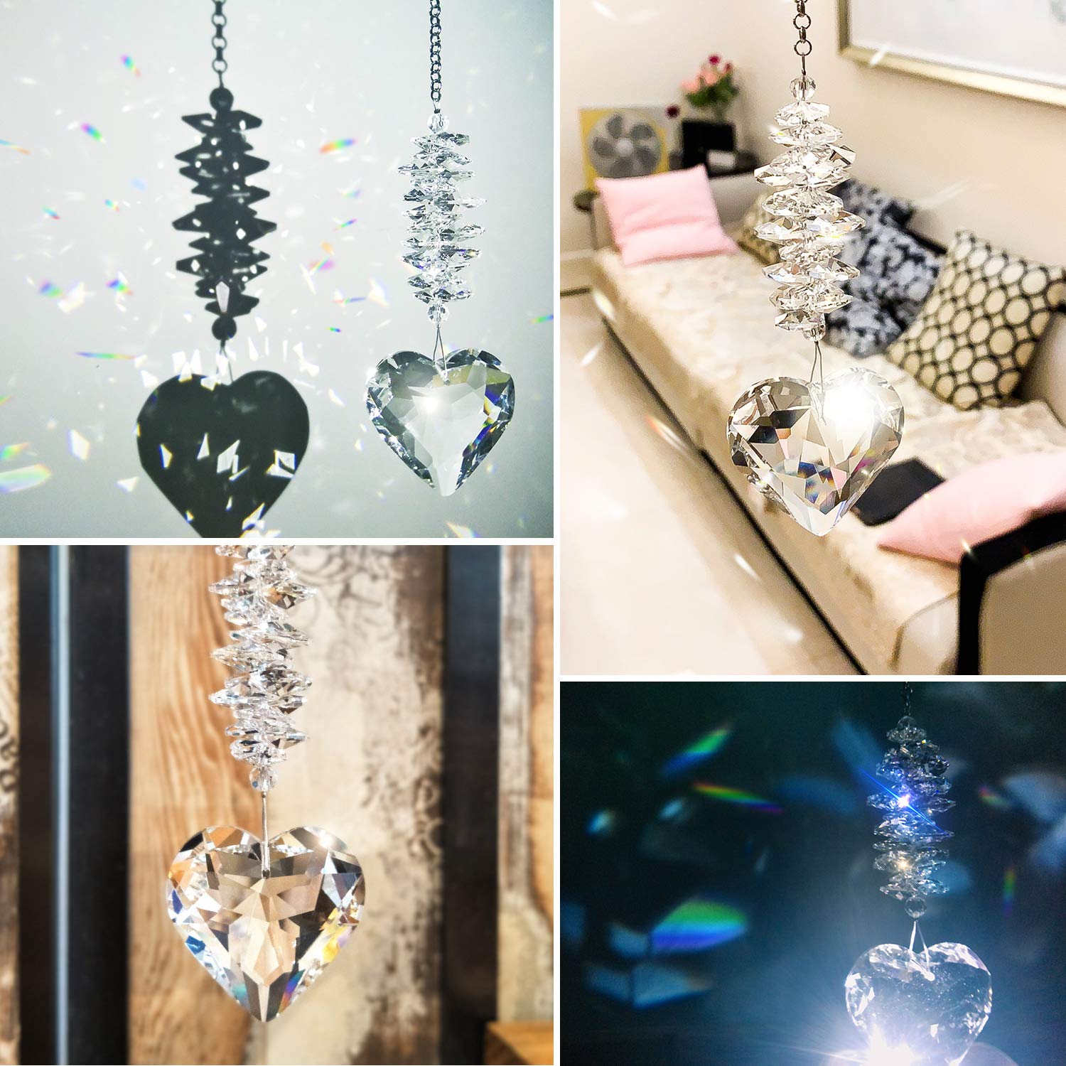 Shario outdoor garden hanging suncatcher adds shimmering color.
