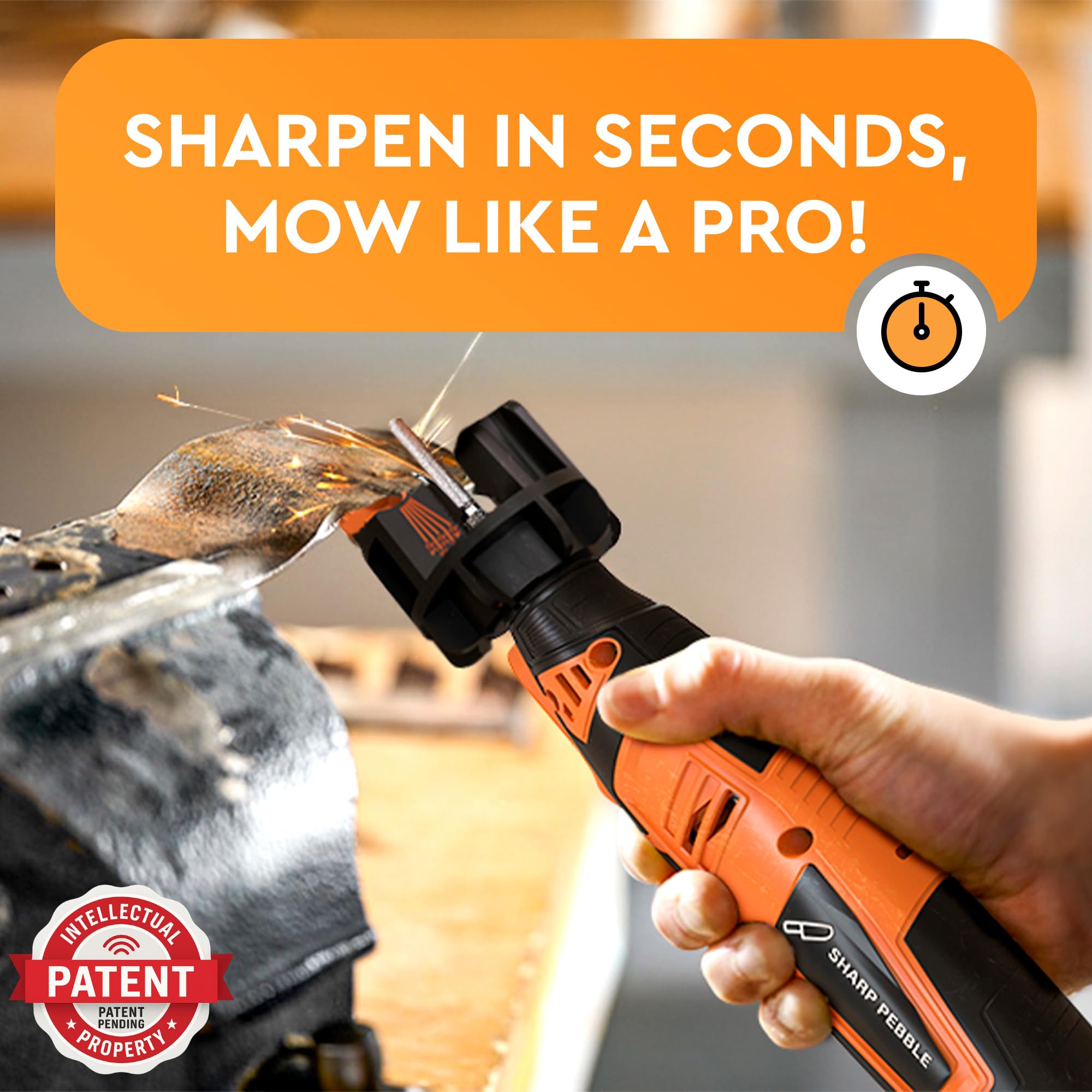 Fast rechargeable battery powers cordless operation for on-demand blade sharpening