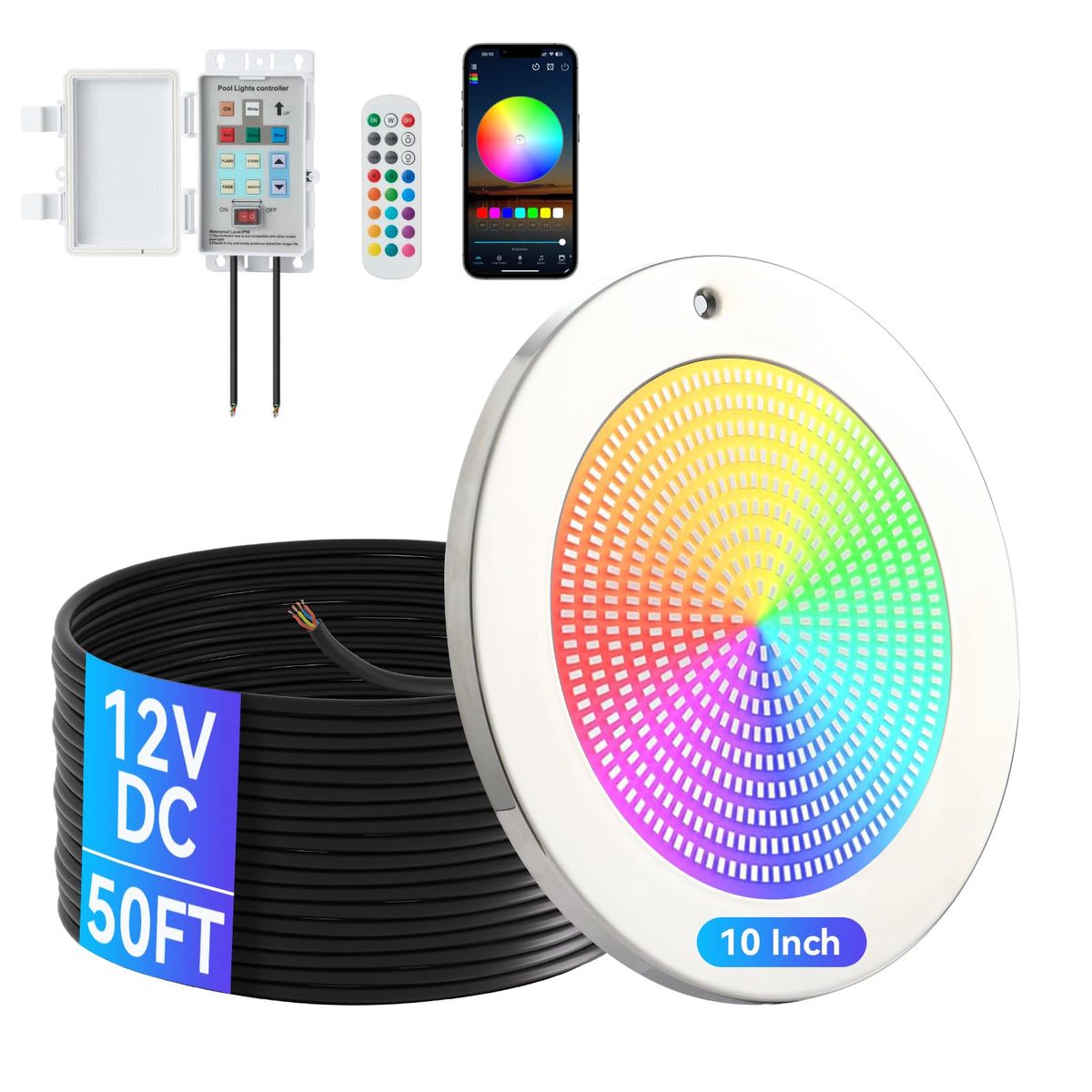SHASHKA Smart LED pool light assembly for easy installation and integrated control