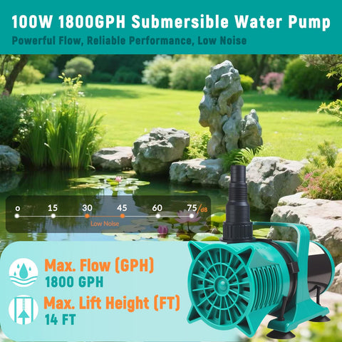 Shcazhcx pond pump rotatable outlet for flexible fountain placement