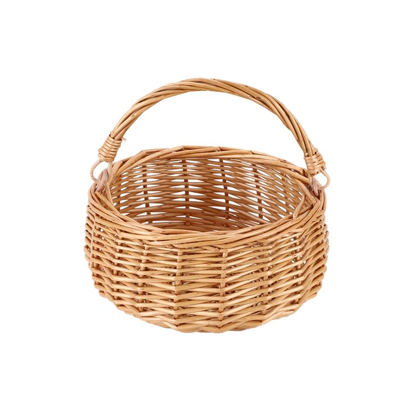 SHCMSADO small gift wicker picnic basket front view, portable for outdoor meals.