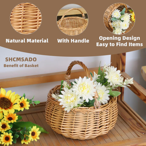 SHCMSADO basket with sturdy handle, easy to carry for picnics.