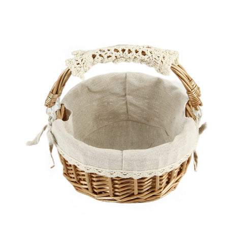 SHCMSADO wicker basket with handles for easy transport and picnic use.