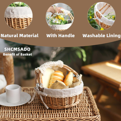 SHCMSADO woven willow storage basket perfect for gifts and wedding decor.