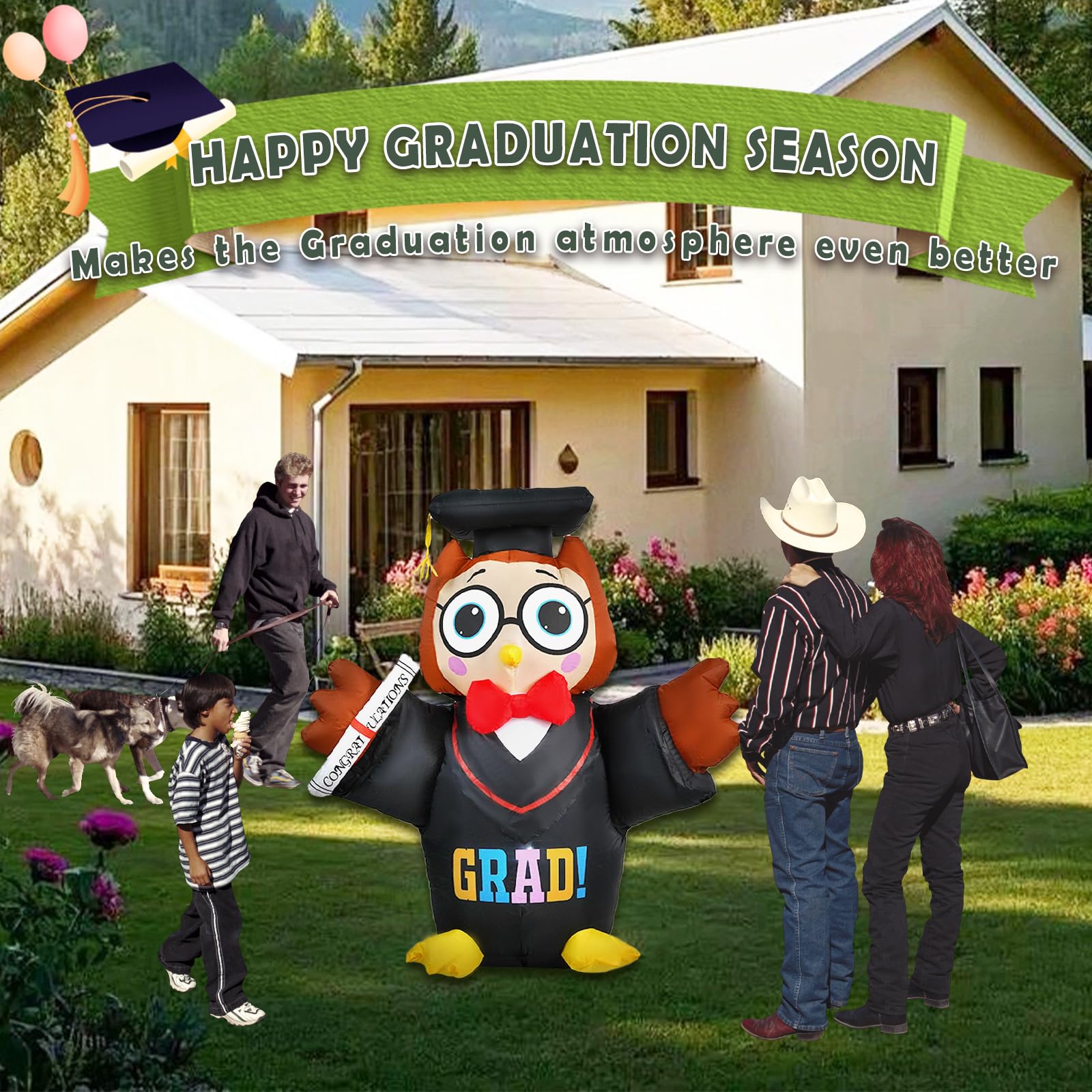 SHDEJTG durable outdoor owl inflatable for year-round use.