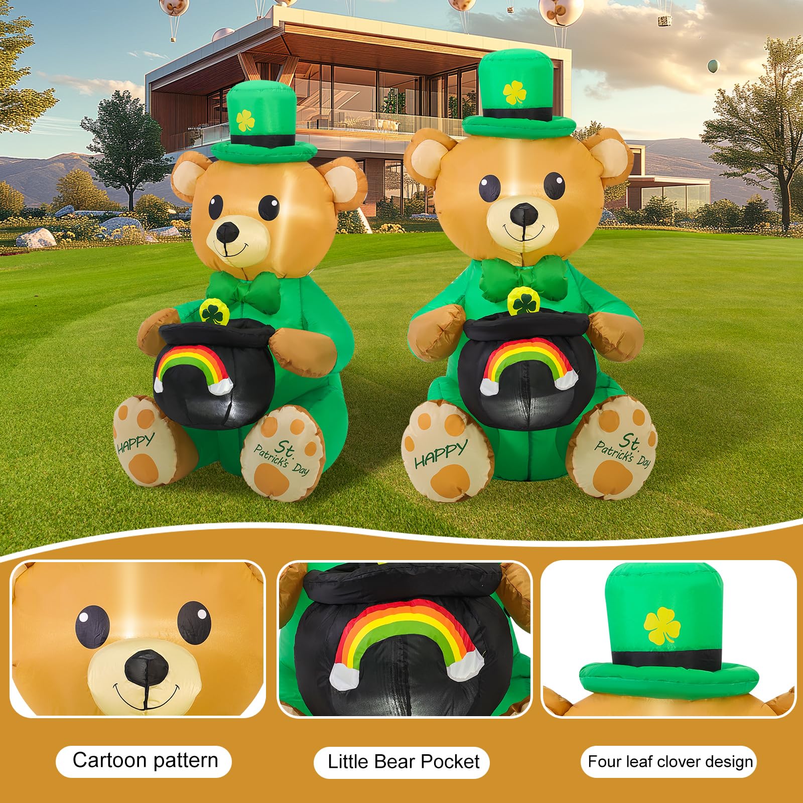 SHDEJTG durable inflatable bear decor suitable for garden or lawn celebrations.