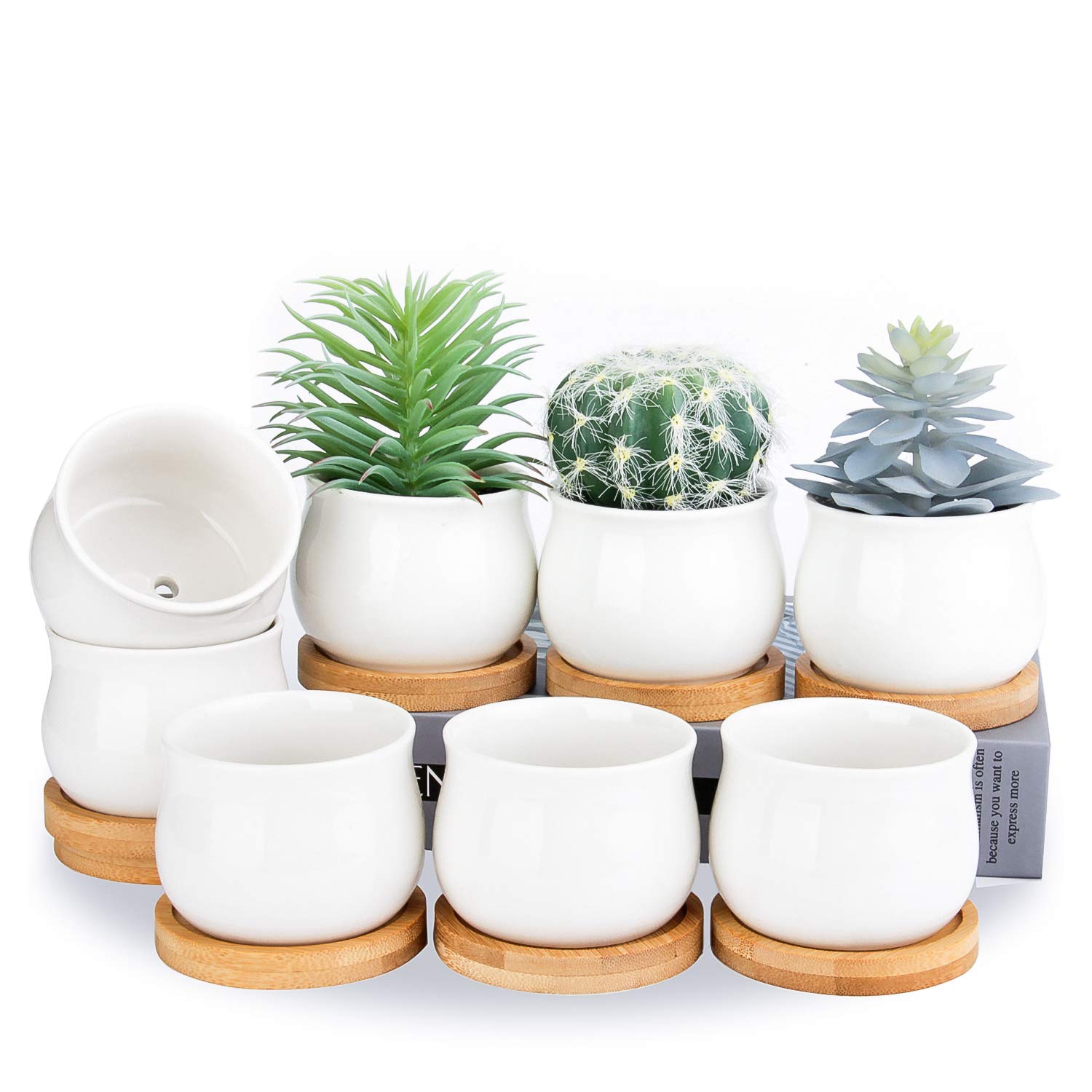 SHECIPIN white 2.6-inch succulent pot for compact windowsill decor