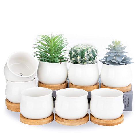 SHECIPIN white 2.6-inch succulent pot for compact windowsill decor