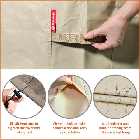 Ventilated mesh panels reduce interior moisture under the cover.
