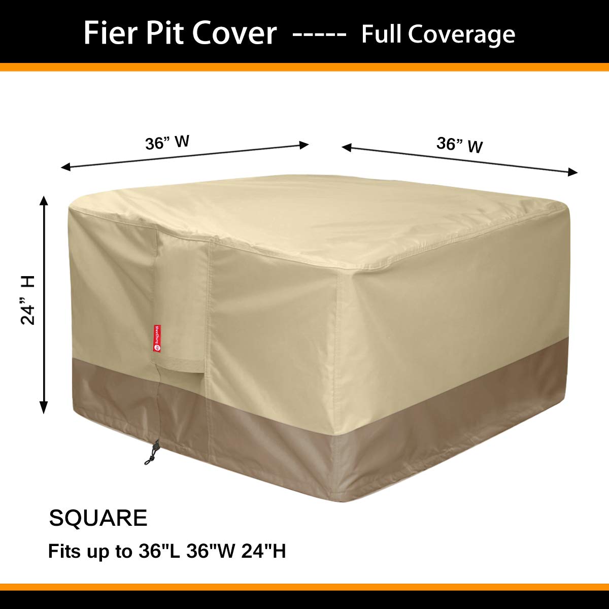 Beige SheeChung cover close-up shows durable 600D fabric with waterproof PVC coating.