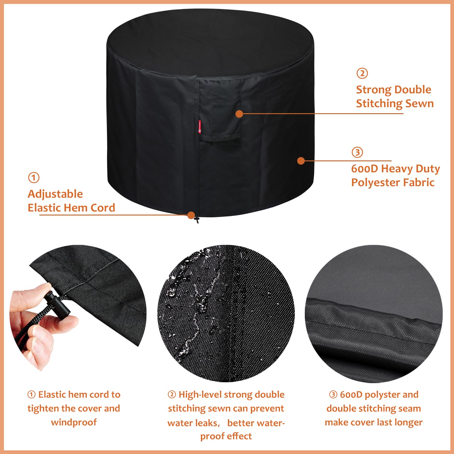 Adjustable draw-string provides a snug, custom-like fit for various pits