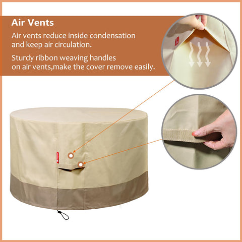SheeChung round fire pit cover fits many brands with ease.