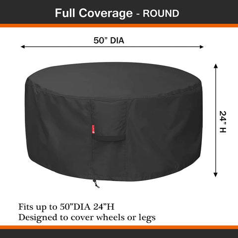 SheeChung fire pit cover drawstring close-up shows snug fit and easy adjustment
