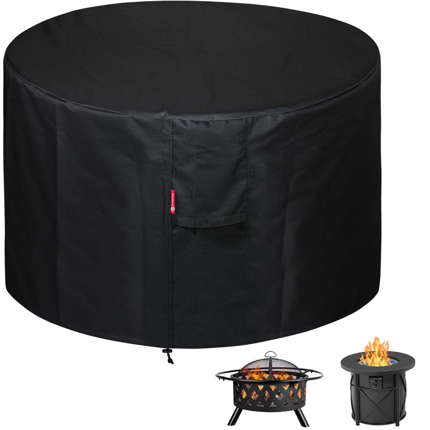 SheeChung round fire pit cover for 30 inch diameter protects Bali Outdoors pit from rain and dust