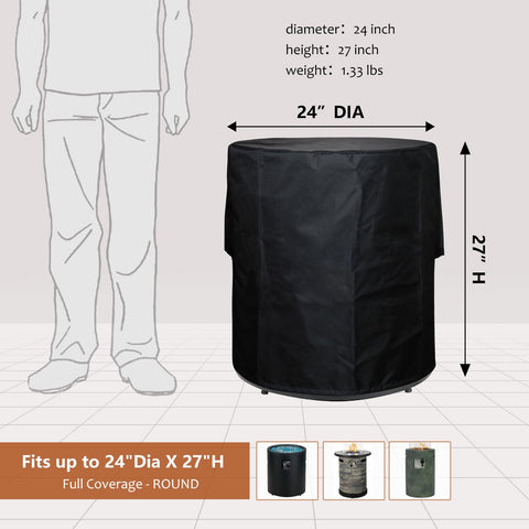 SheeChung fire pit cover made with waterproof 600D fabric protects against weather.