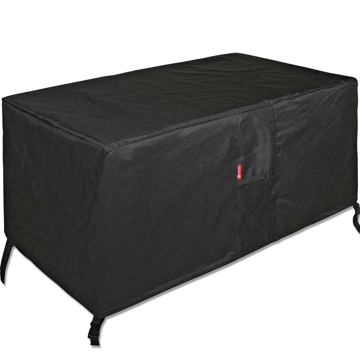 SheeChung rectangular fire pit cover on table shows 48x28x25 fit and clean look