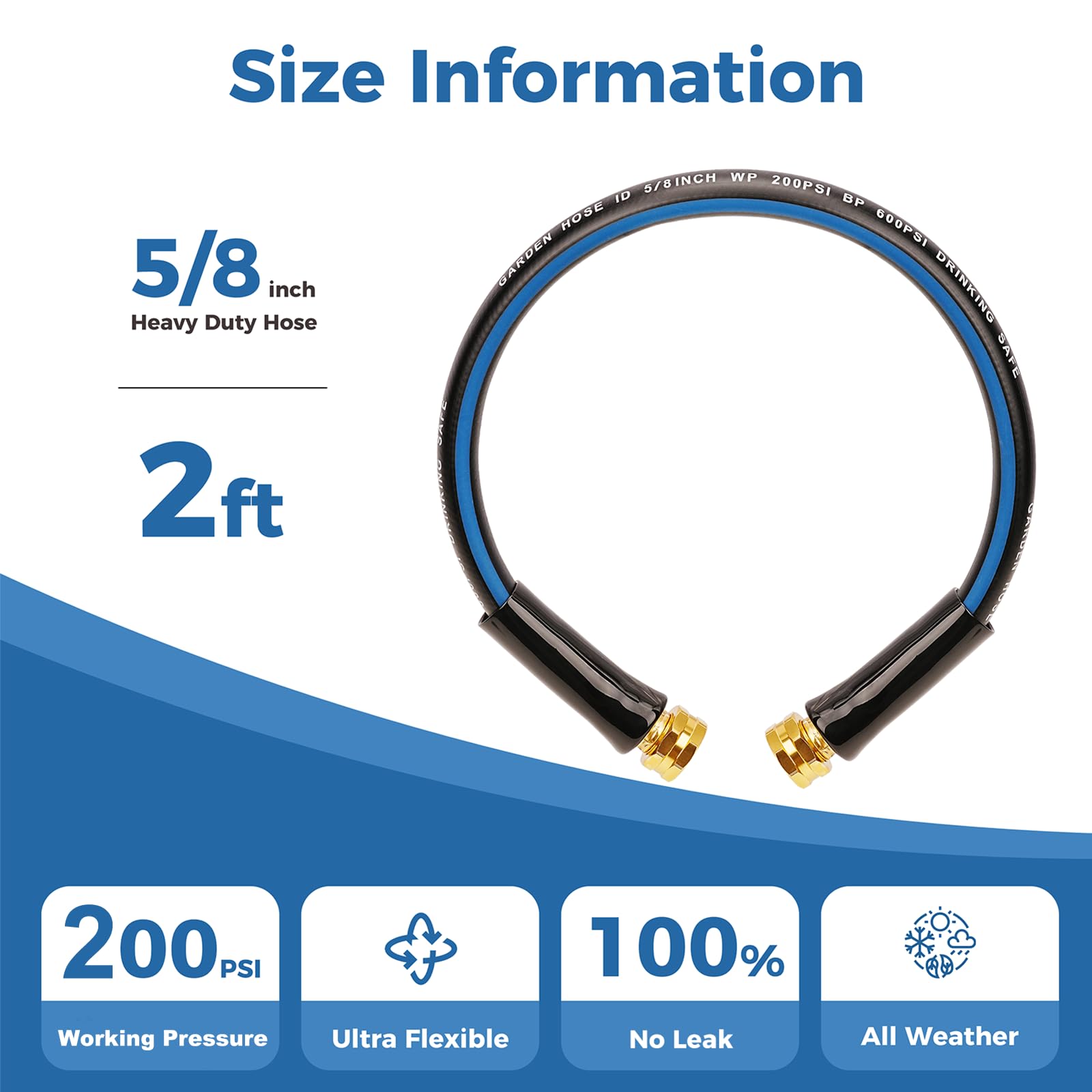 SheeChung short garden hose extension usage demonstrates compatibility with reels, RVs, and drainage tasks.