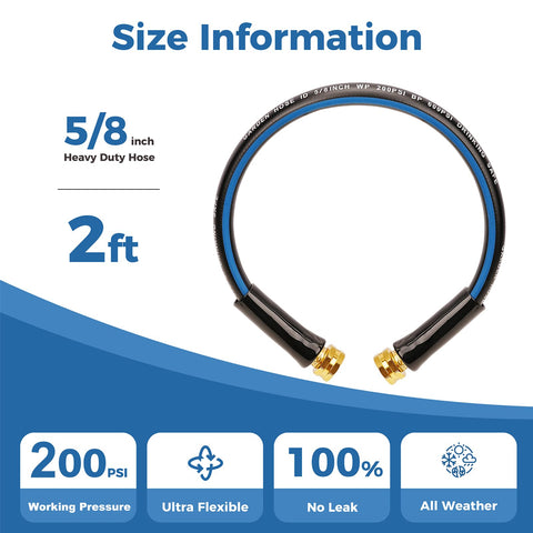 SheeChung short garden hose extension usage demonstrates compatibility with reels, RVs, and drainage tasks.
