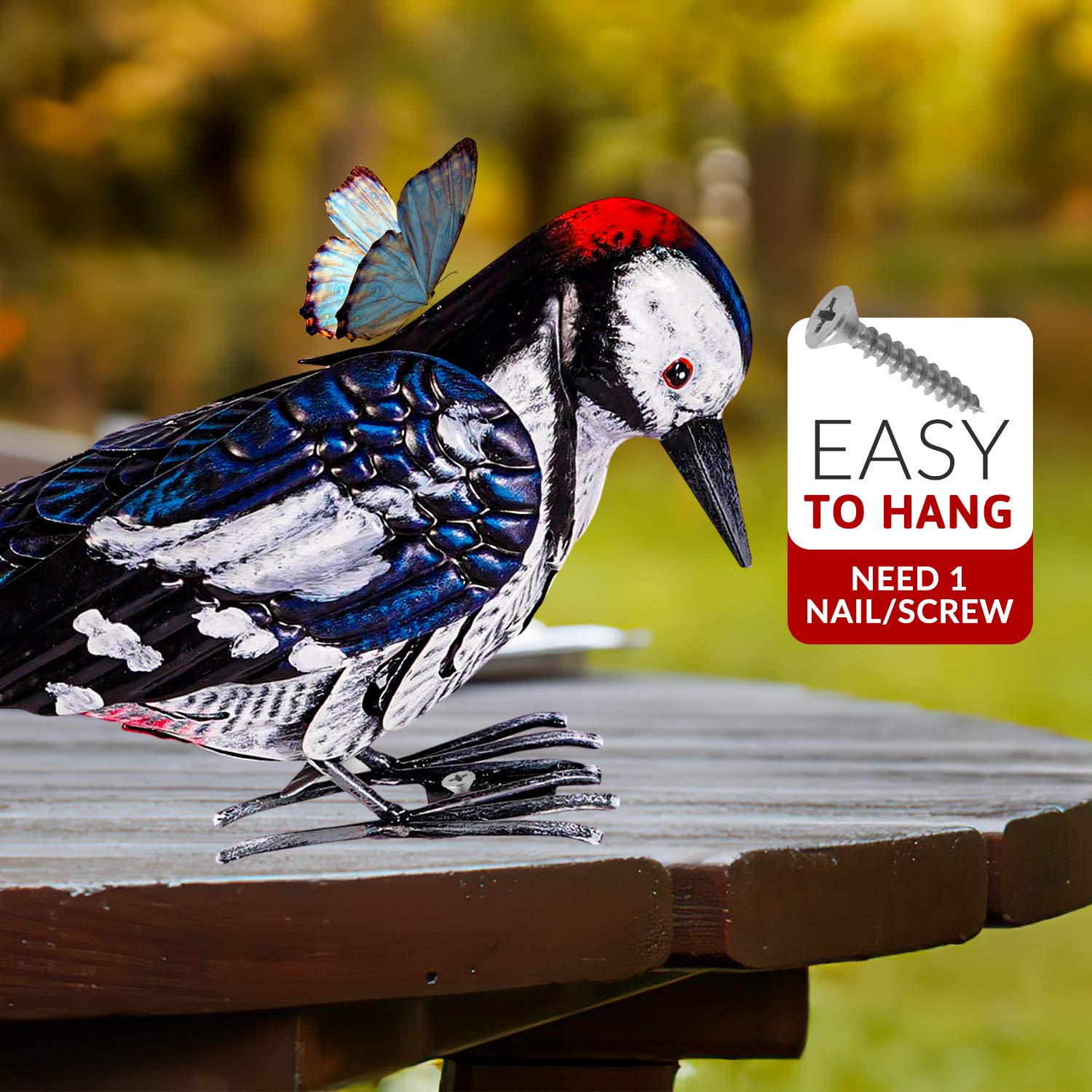 Shefio garden-decor metal-yard-art sculpture withstands weather while staying elegant.