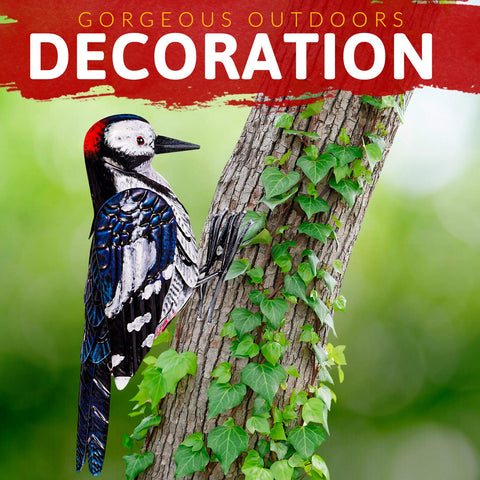 Shefio metal blue jay bird figurine complements garden highlights and texture.