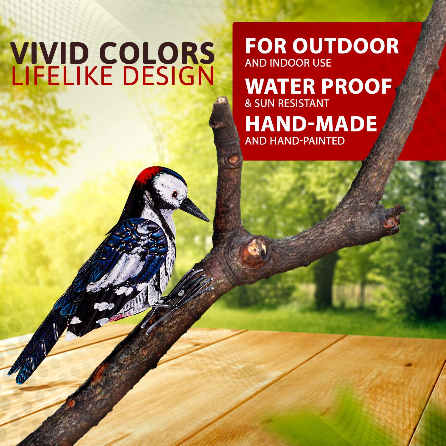 Shefio metal cardinal bird figurine brightens lawns with weather-resistant allure.