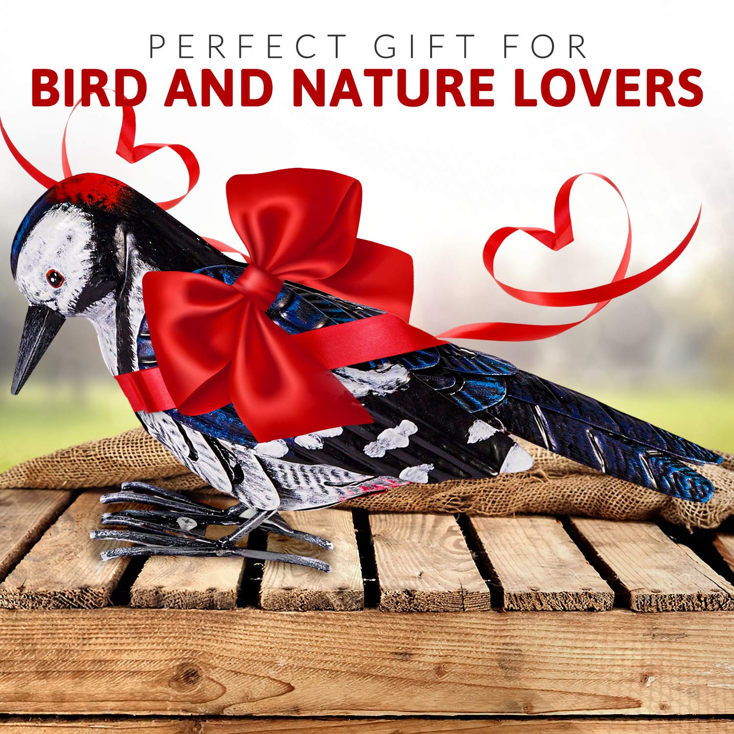 Shefio weather-resistant bird sculpture enhances outdoor spaces with authentic detail.