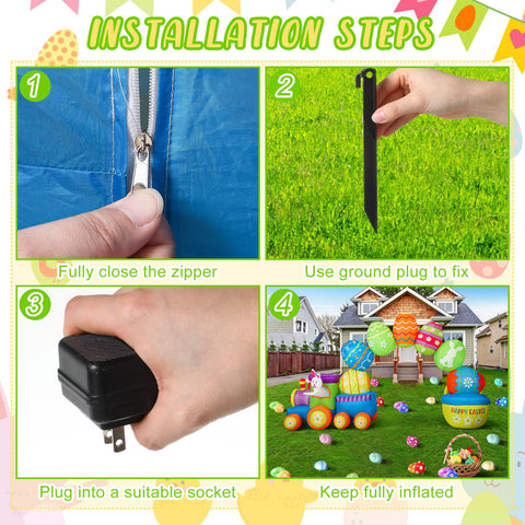 Shellwei Easter archway inflates quickly for simple setup and storage.