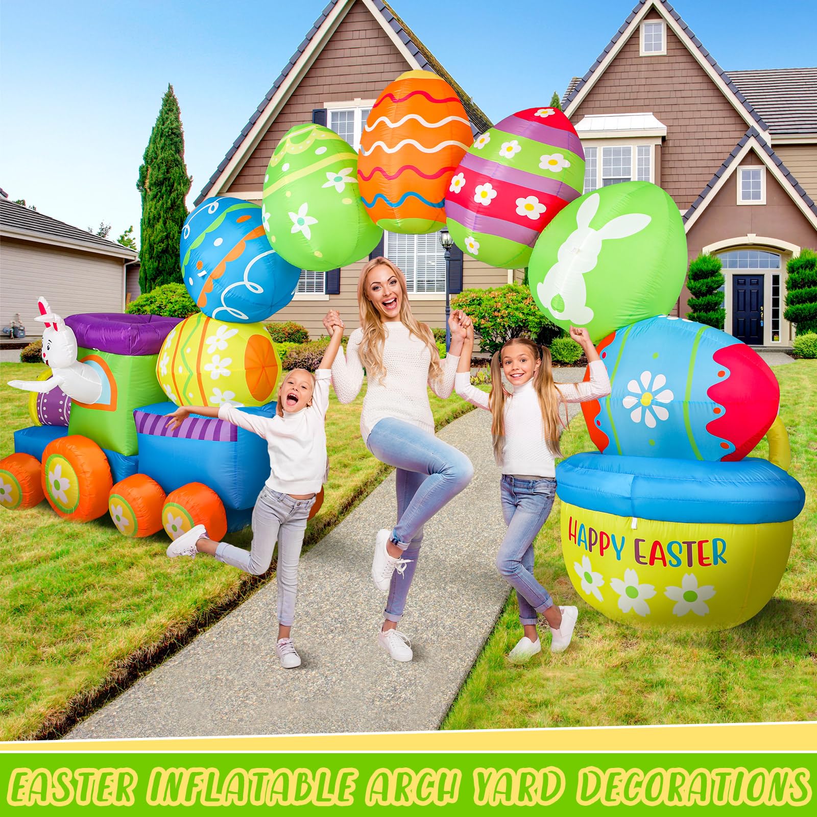 Shellwei Easter archway serves as a lively yard photo backdrop for Easter.