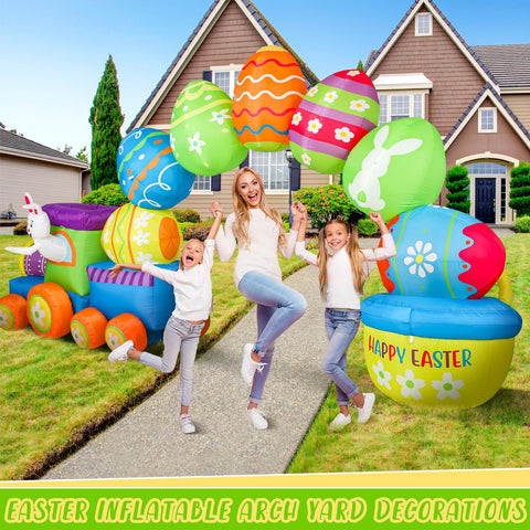 Shellwei Easter archway serves as a lively yard photo backdrop for Easter.