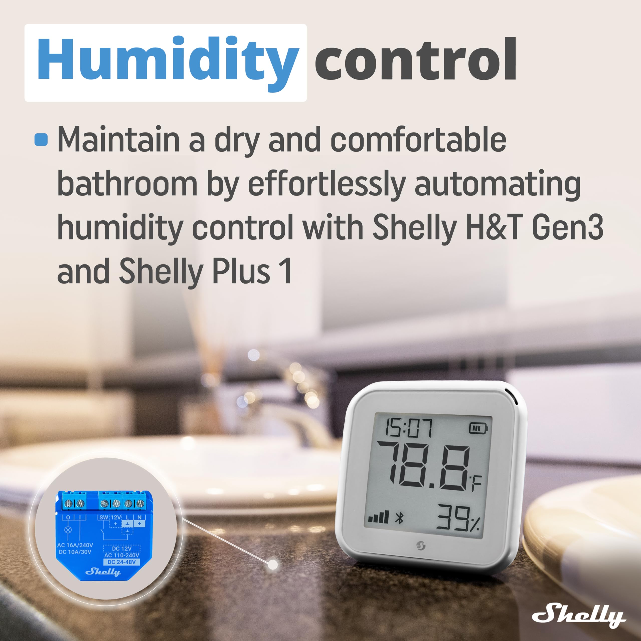 Shelly H&T Gen3 White memory chip highlights fast response for reliable data.