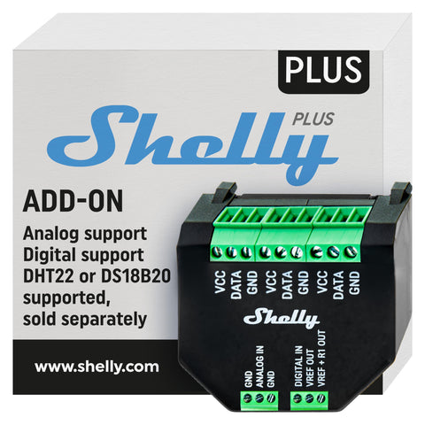 Shelly Plus Add-On Wi-Fi Bluetooth module for remote control