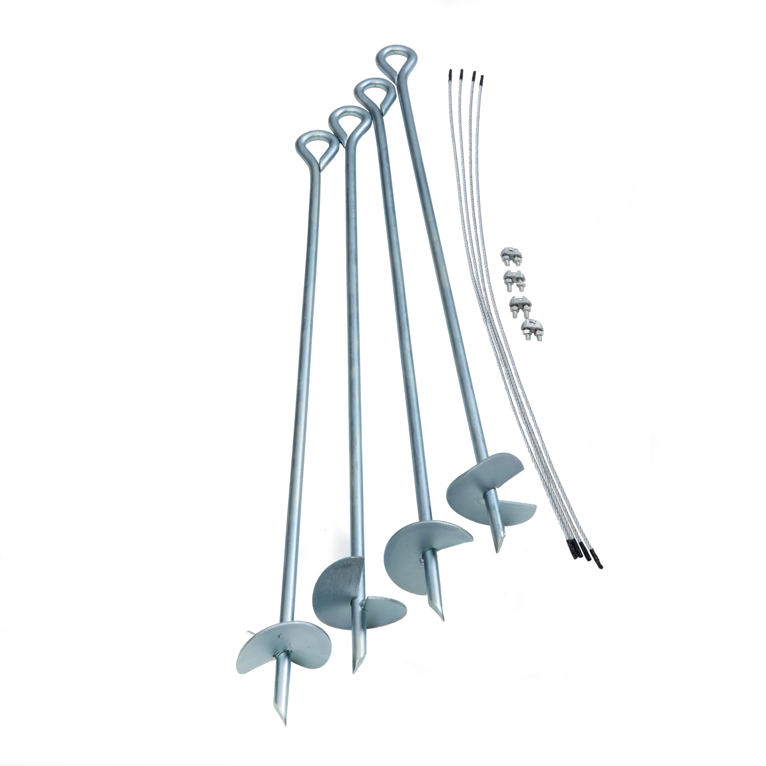 ShelterLogic ShelterAuger 30-inch augers securing a shelter on grass surfaces for stable setup