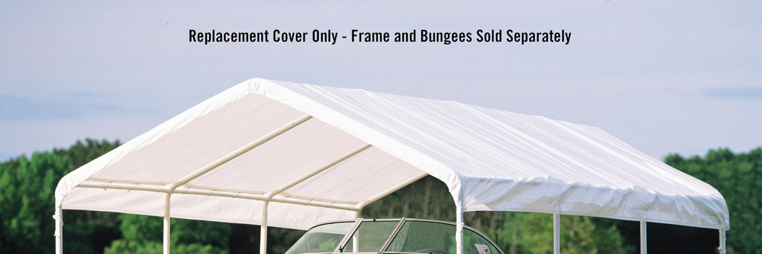 ShelterLogic SuperMax cover showing heat welded seams for water resistance