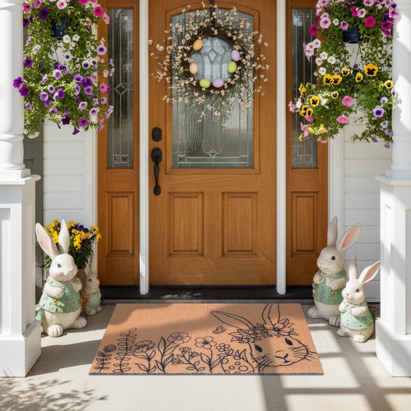 Shemilly Easter door mat 29x17; welcoming entryway