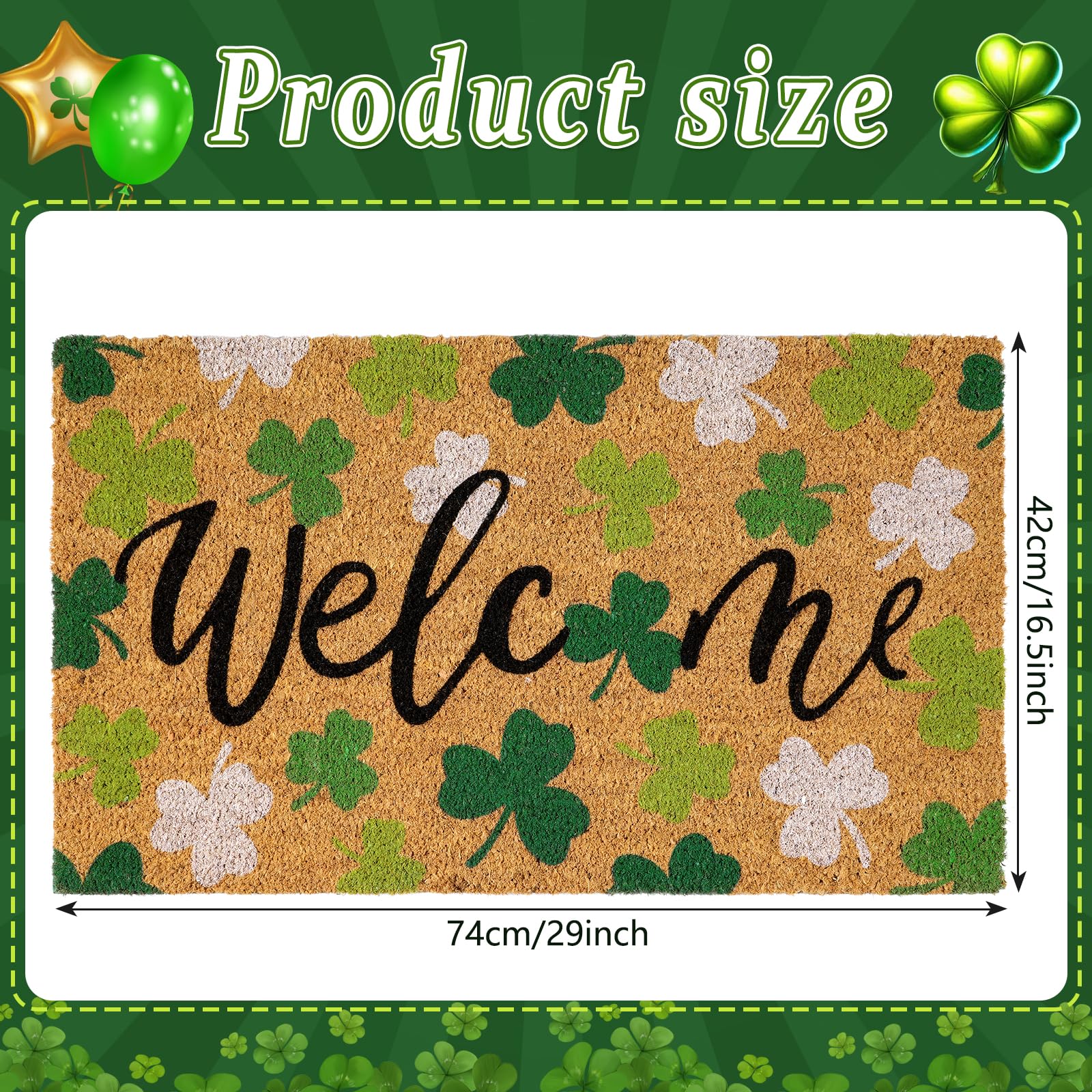 Shemilly natural-coir door mat close-up showing durable fiber that scrapes dirt.