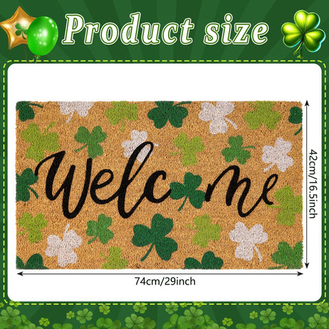 Shemilly natural-coir door mat close-up showing durable fiber that scrapes dirt.