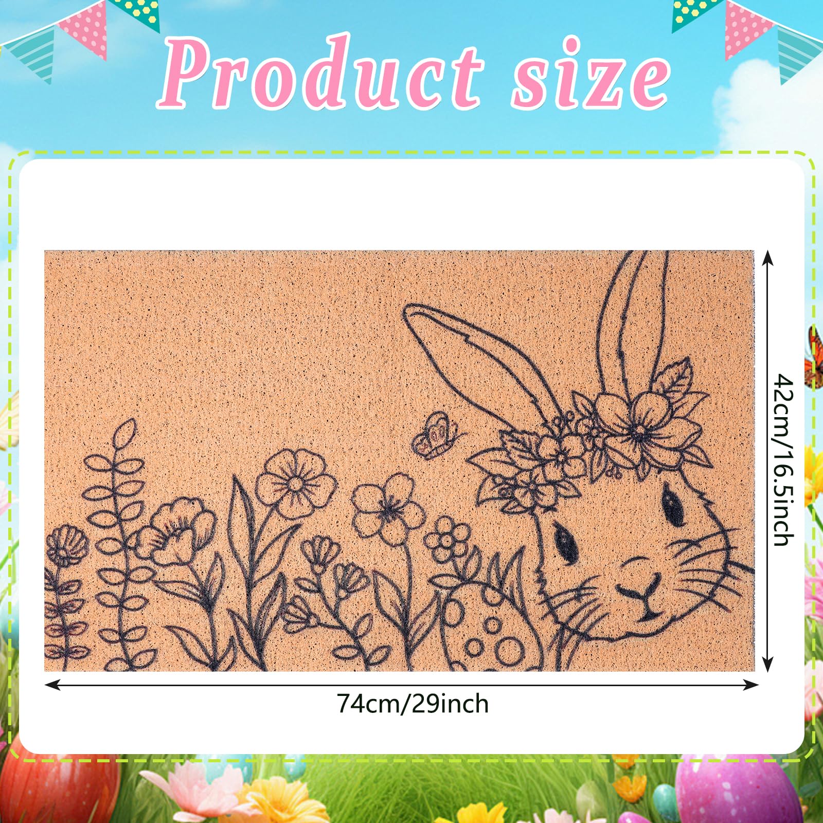 Shemilly PVC floral door mat; durable and easy to clean
