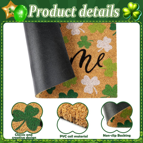 Shemilly welcome mat measures 16.5x29 inches for wide entryway coverage.
