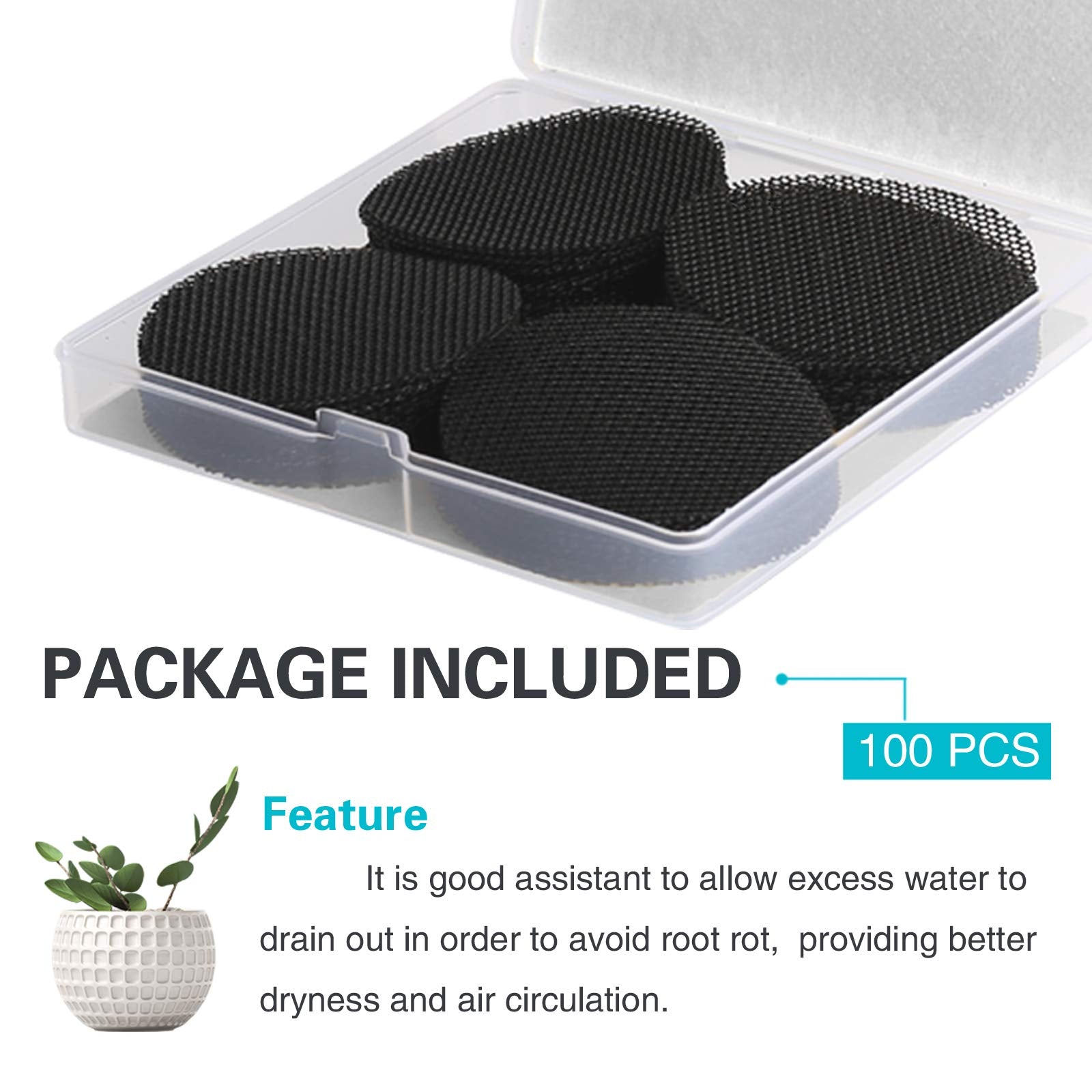 Shemist 2-inch round screen on a pot, ideal for succulents and bonsai watering control.