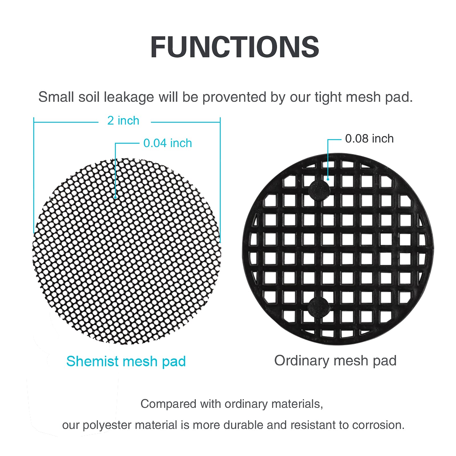 Durable polyester mesh by Shemist resists tearing for reusable gardening solutions.