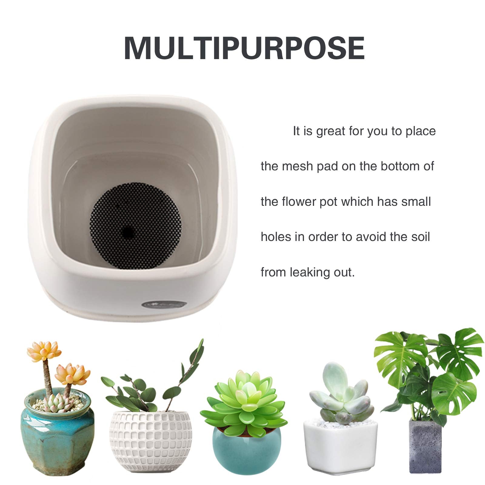 2-inch screen fits standard pots, ideal for repotting projects.