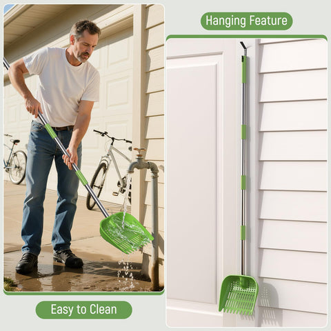 SHENDER adjustable handle up to 68 inches for ergonomic standing cleanup.